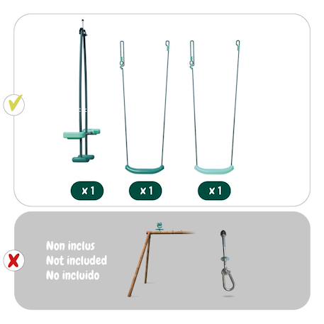 Pack cocoon 3 accessoires pour portique h195 cm 2 balançoires et 1 face à face Vert 5 - vertbaudet enfant 