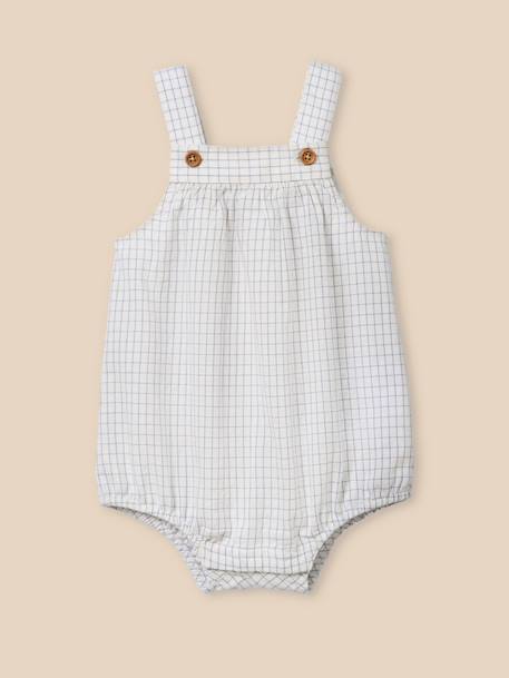 Barboteuse en seersucker bébé Carreaux bleu 1 - vertbaudet enfant 