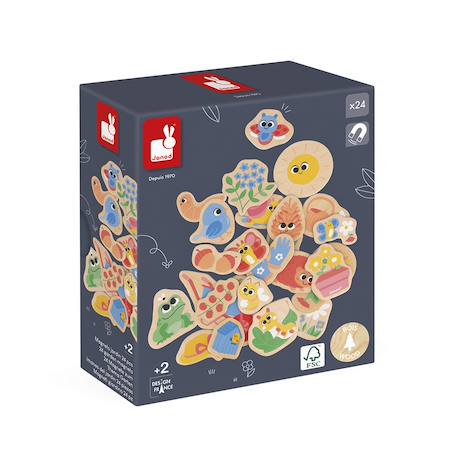 Magnets dinosaures en bois fsc 24 pcs Beige - Chantier+Beige - Ferme+Beige - Fruits et Légumes+Beige - Jardin+Beige - Licornes et Dragons+Beige - Marin+Orange 16 - vertbaudet enfant 