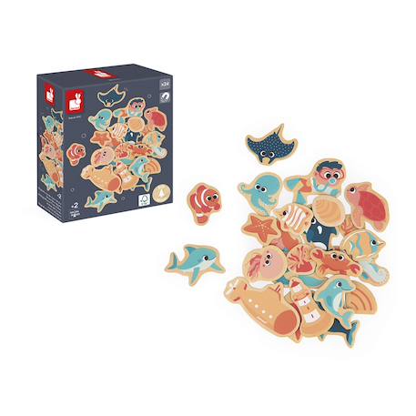 Magnets dinosaures en bois fsc 24 pcs Beige - Chantier+Beige - Ferme+Beige - Fruits et Légumes+Beige - Jardin+Beige - Licornes et Dragons+Beige - Marin+Orange 23 - vertbaudet enfant 