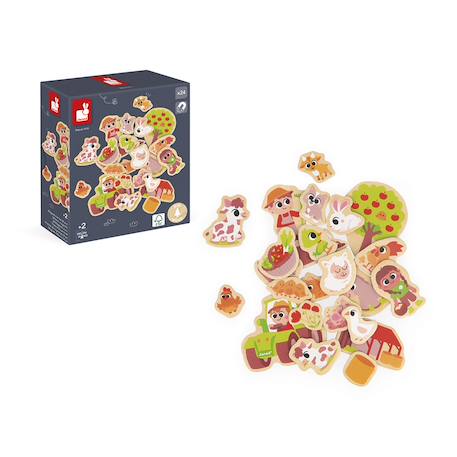 Magnets dinosaures en bois fsc 24 pcs Beige - Chantier+Beige - Ferme+Beige - Fruits et Légumes+Beige - Jardin+Beige - Licornes et Dragons+Beige - Marin+Orange 7 - vertbaudet enfant 