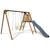 Portique en bois carré 3 agrès balançoire bébé, face à face et toboggan trefle Marron 3 - vertbaudet enfant 