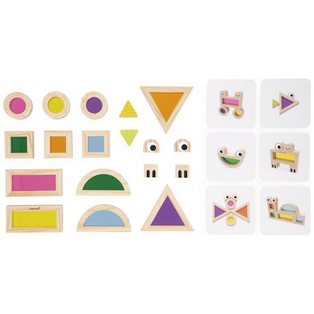 Blocs translucides, 18 blocs 6 cartes modèles Multicolore 6 - vertbaudet enfant 