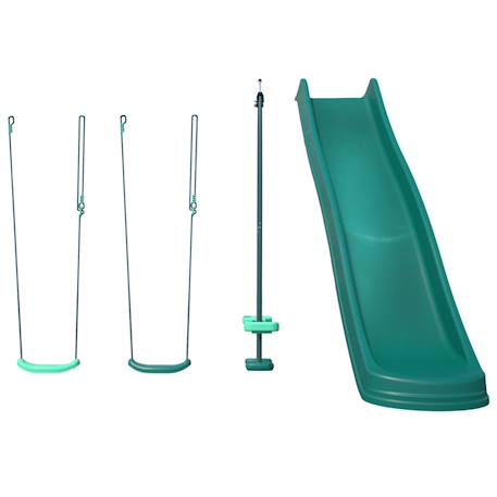 Set 4 agrès avec face à face et toboggan pour portique cocoon Vert 3 - vertbaudet enfant 