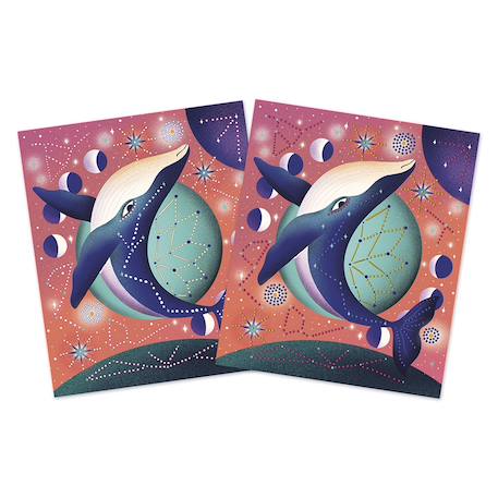 Pointillisme peinture 3d animaux cosmiques BLEU 2 - vertbaudet enfant 