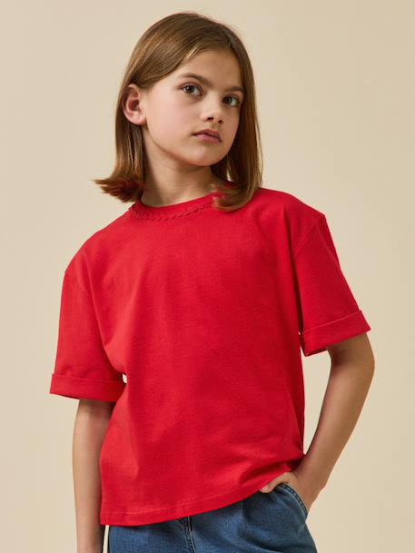 T-shirt  en coton biologique - collection junior Ecru+Grenade 6 - vertbaudet enfant 