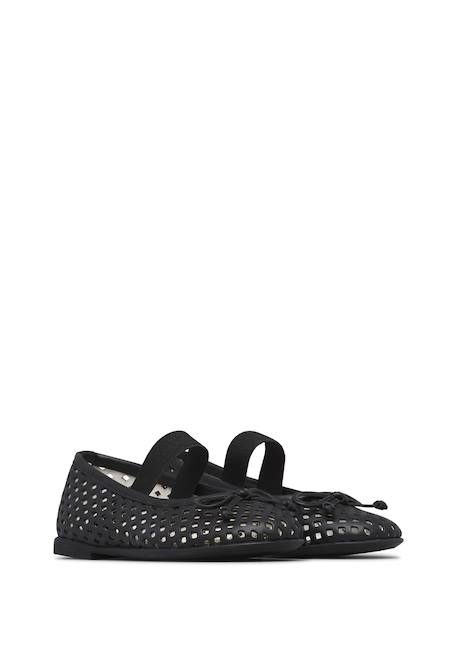 Ballerines en cuir leyci Blanc-+Noir- 7 - vertbaudet enfant 