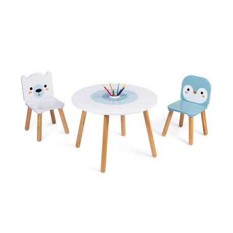 Table et chaises pour enfant banquise Blanc / bleu 5 - vertbaudet enfant 
