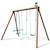 Portique en bois rond 3 agrès avec face à face polo Marron 3 - vertbaudet enfant 