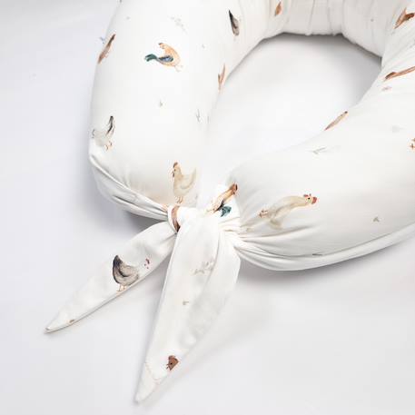 Coussin de maternité et d'allaitement + housse gallina Écru – motif poules champêtre 5 - vertbaudet enfant 