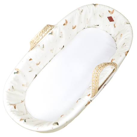 Habillage de couffin en satin de coton gallina Écru – motif poules champêtre 1 - vertbaudet enfant 