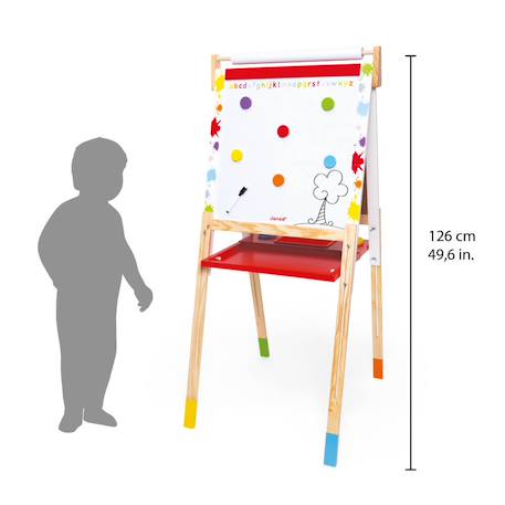 Tableau réglable en bois splash Rouge 4 - vertbaudet enfant 