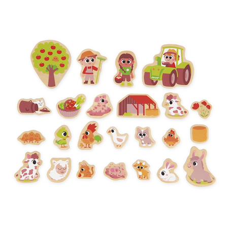 Magnets dinosaures en bois fsc 24 pcs Beige - Chantier+Beige - Ferme+Beige - Fruits et Légumes+Beige - Jardin+Beige - Licornes et Dragons+Beige - Marin+Orange 6 - vertbaudet enfant 