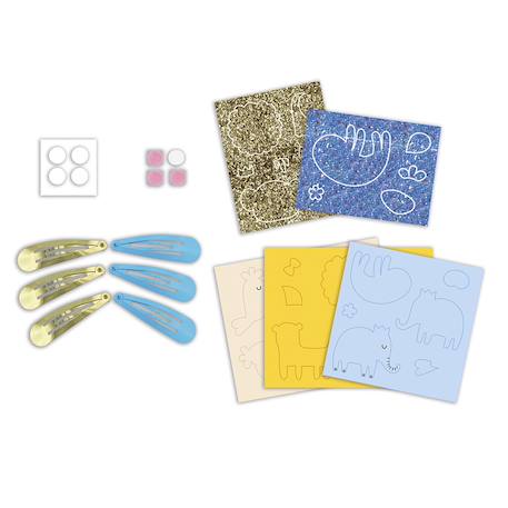 6 barrettes à créer animaux exotiques JAUNE 4 - vertbaudet enfant 
