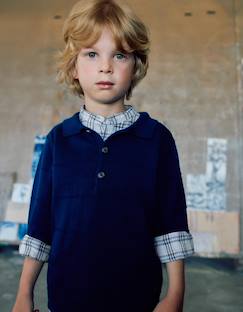 -Pull en maille de coton avec lignes en relief