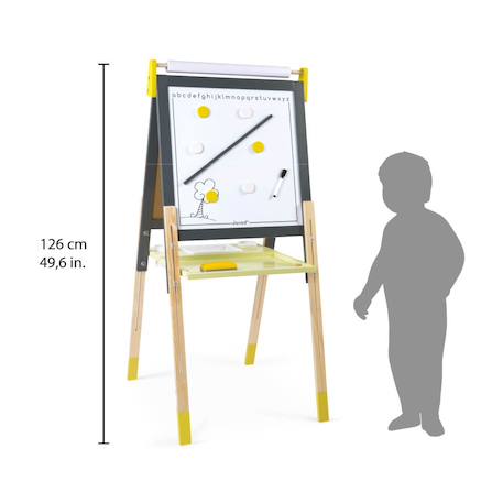 Tableau réglable gris et jaune Gris 4 - vertbaudet enfant 