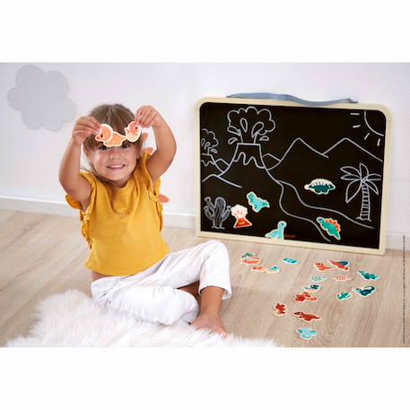 Magnets dinosaures en bois fsc 24 pcs Beige - Chantier+Beige - Ferme+Beige - Fruits et Légumes+Beige - Jardin+Beige - Licornes et Dragons+Beige - Marin+Orange 26 - vertbaudet enfant 