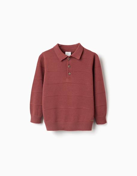 Garçon-Pull, gilet, sweat-Pull-Pull en maille de coton avec lignes en relief