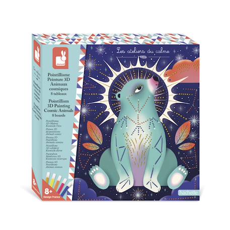 Pointillisme peinture 3d animaux cosmiques BLEU 1 - vertbaudet enfant 