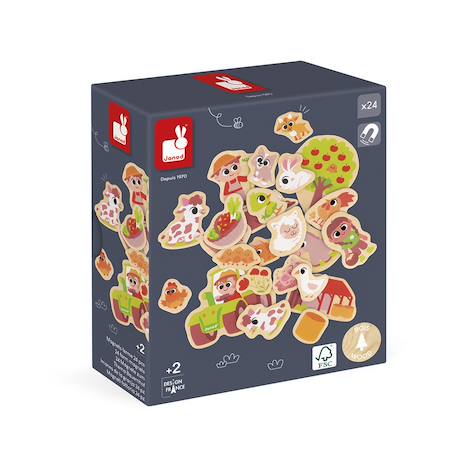 Magnets dinosaures en bois fsc 24 pcs Beige - Chantier+Beige - Ferme+Beige - Fruits et Légumes+Beige - Jardin+Beige - Licornes et Dragons+Beige - Marin+Orange 8 - vertbaudet enfant 