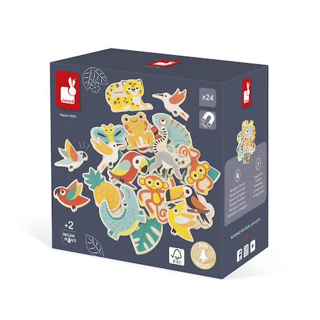 Magnets tropicaux en bois fsc 24 pièces Jaune 6 - vertbaudet enfant 
