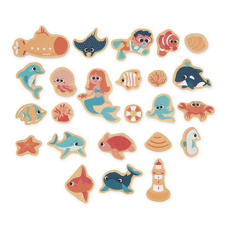 Magnets dinosaures en bois fsc 24 pcs Beige - Chantier+Beige - Ferme+Beige - Fruits et Légumes+Beige - Jardin+Beige - Licornes et Dragons+Beige - Marin+Orange 22 - vertbaudet enfant 