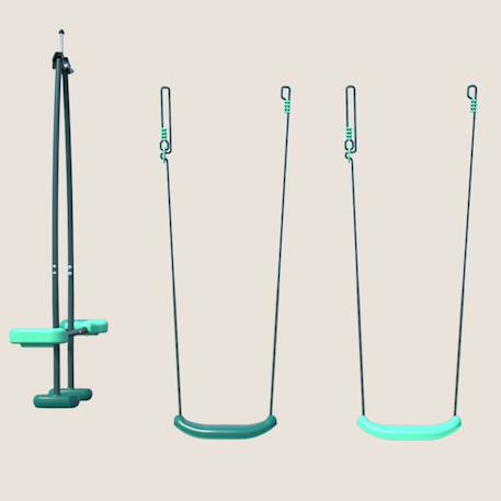Pack cocoon 3 accessoires pour portique h195 cm 2 balançoires et 1 face à face Vert 1 - vertbaudet enfant 