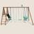 Portique en bois rond 4 agrès avec face à face et toboggan jacinthe Marron 2 - vertbaudet enfant 