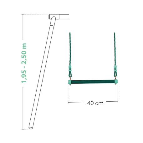 Trapèze métal réglable pour portique bois Vert olive 5 - vertbaudet enfant 