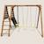 Portique en bois carré 3 agrès balançoire bébé, face à face et toboggan trefle Marron 2 - vertbaudet enfant 