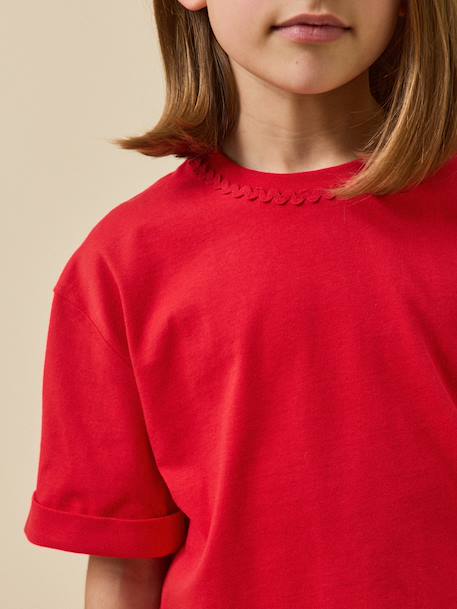 T-shirt  en coton biologique - collection junior Ecru+Grenade 8 - vertbaudet enfant 