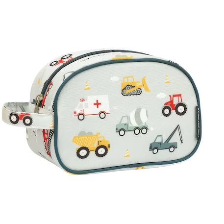 Trousse de toilette amis de la forêt Bleu+Gris+Jaune+Rose+Vert d'eau, marron, écru 7 - vertbaudet enfant 