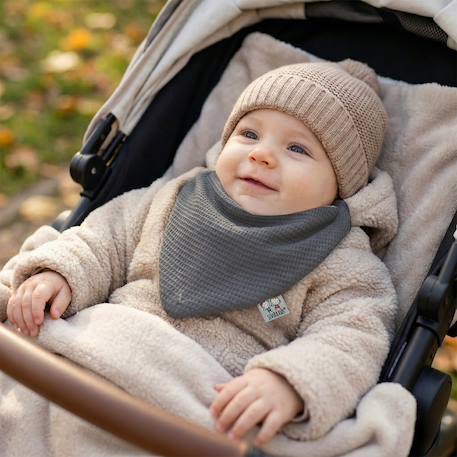 Bavoir bandana en nid d'abeille Beige+Bleu+Écru+Gris+Rose 8 - vertbaudet enfant 