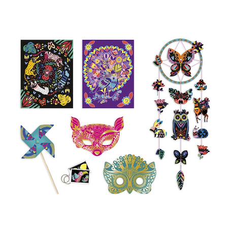 Coffret multi-activités scratch art Noir 2 - vertbaudet enfant 