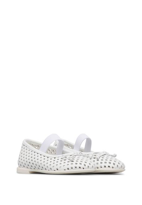 Ballerines en cuir leyci Blanc-+Noir- 2 - vertbaudet enfant 