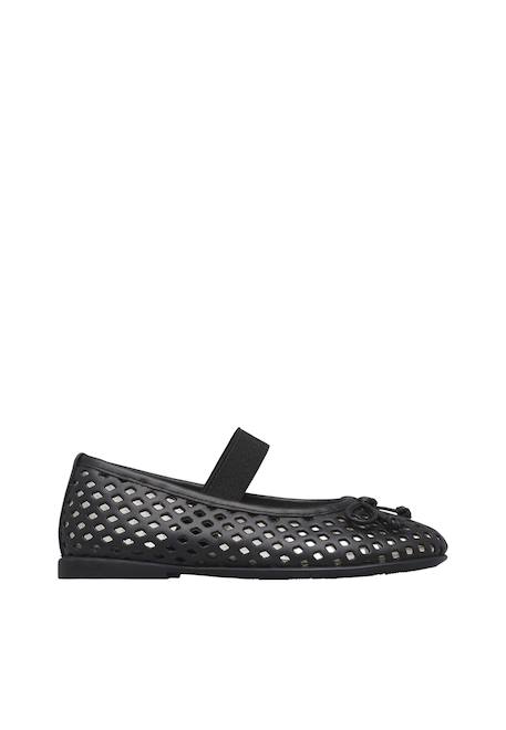 Ballerines en cuir leyci Blanc-+Noir- 6 - vertbaudet enfant 