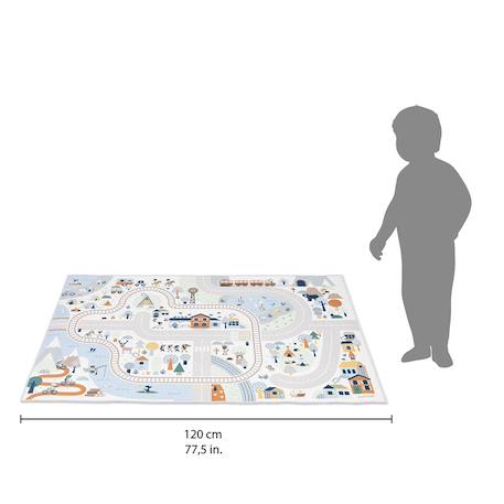 Tapis de jeu avec circuit, la vallée blanche Multicolore 4 - vertbaudet enfant 