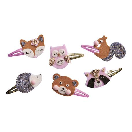 6 barrettes à créer animaux de la forêt MARRON 3 - vertbaudet enfant 