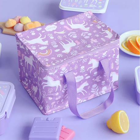 Sac à goûter isotherme Bleu+Jaune+Noir+Rose+Rouge+Vert+Violet 35 - vertbaudet enfant 