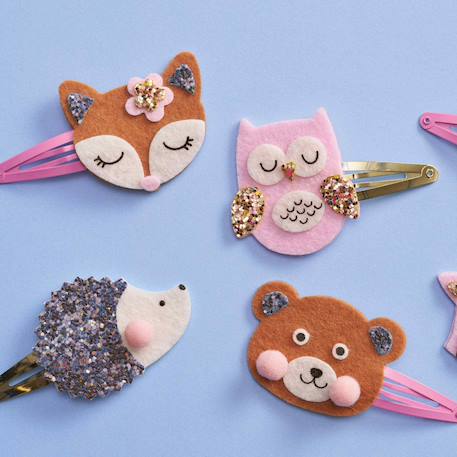 6 barrettes à créer animaux de la forêt MARRON 6 - vertbaudet enfant 