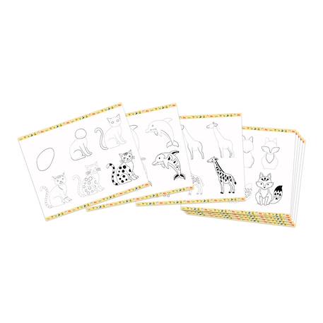 Step by step drawing 20 modèles animaux BLANC 4 - vertbaudet enfant 