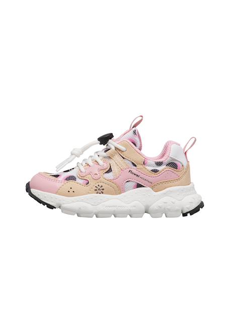 Sneakers en simili cuir et tissu technique yamano 3 junior. Rose poudré-noir 3 - vertbaudet enfant 