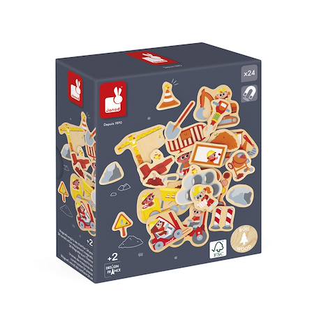Magnets dinosaures en bois fsc 24 pcs Beige - Chantier+Beige - Ferme+Beige - Fruits et Légumes+Beige - Jardin+Beige - Licornes et Dragons+Beige - Marin+Orange 4 - vertbaudet enfant 