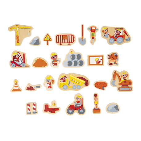 Magnets dinosaures en bois fsc 24 pcs Beige - Chantier+Beige - Ferme+Beige - Fruits et Légumes+Beige - Jardin+Beige - Licornes et Dragons+Beige - Marin+Orange 2 - vertbaudet enfant 