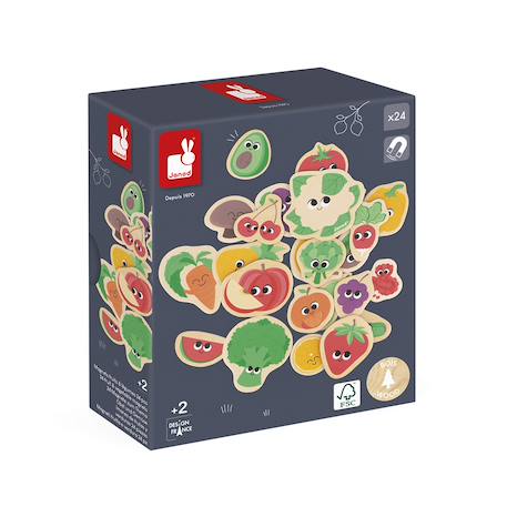 Magnets dinosaures en bois fsc 24 pcs Beige - Chantier+Beige - Ferme+Beige - Fruits et Légumes+Beige - Jardin+Beige - Licornes et Dragons+Beige - Marin+Orange 12 - vertbaudet enfant 