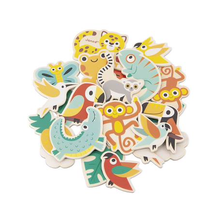 Magnets tropicaux en bois fsc 24 pièces Jaune 2 - vertbaudet enfant 