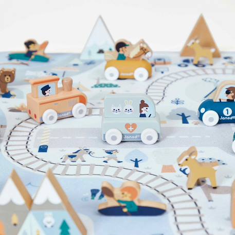 Tapis de jeu avec circuit, la vallée blanche Multicolore 6 - vertbaudet enfant 