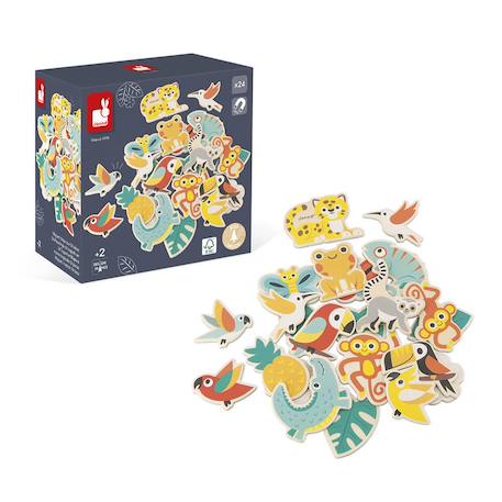 Magnets tropicaux en bois fsc 24 pièces Jaune 4 - vertbaudet enfant 