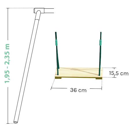 Siège balançoire en bois pour portique Marron 6 - vertbaudet enfant 