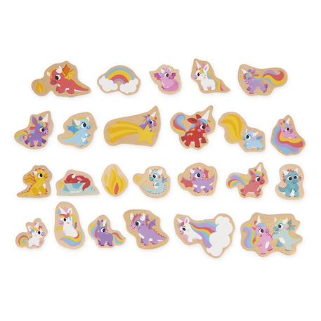Magnets dinosaures en bois fsc 24 pcs Beige - Chantier+Beige - Ferme+Beige - Fruits et Légumes+Beige - Jardin+Beige - Licornes et Dragons+Beige - Marin+Orange 18 - vertbaudet enfant 